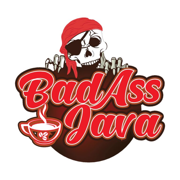 A skeleton wearing a red bandana and sunglasses is depicted above stylized red and white text reading "Badass Bar" on a white background, representing a business in Roatan, Honduras.