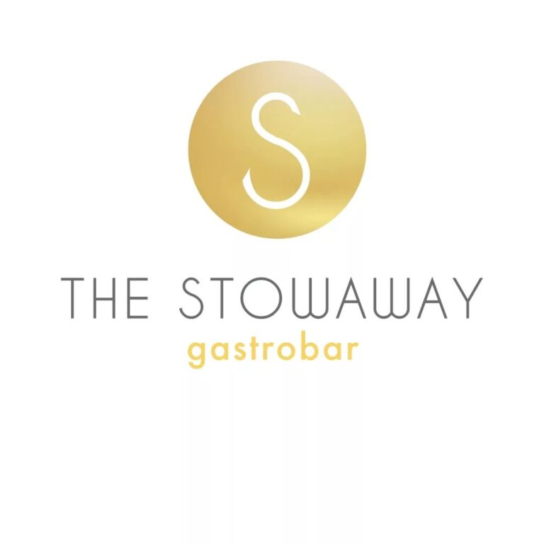 Logo of The Stowaway Gastrobar with a gold circle and white "S".